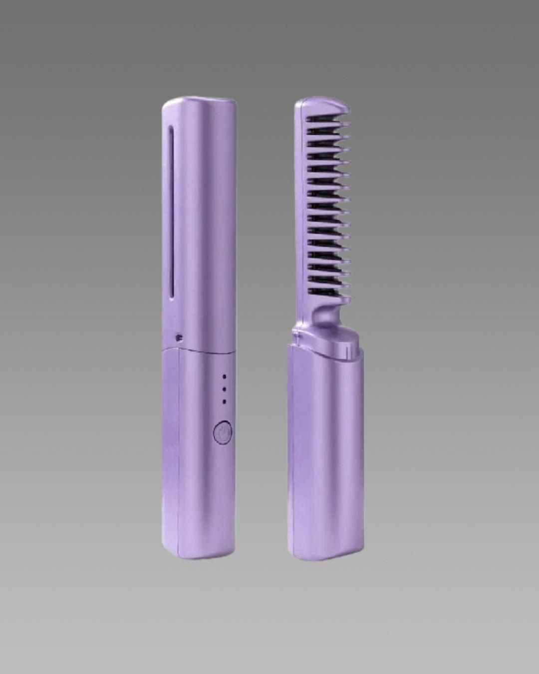 Meneflix Mini Portable Hair Straightener | Cordless, Rechargeable Hot Comb