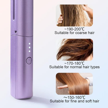 Meneflix Mini Portable Hair Straightener | Cordless, Rechargeable Hot Comb